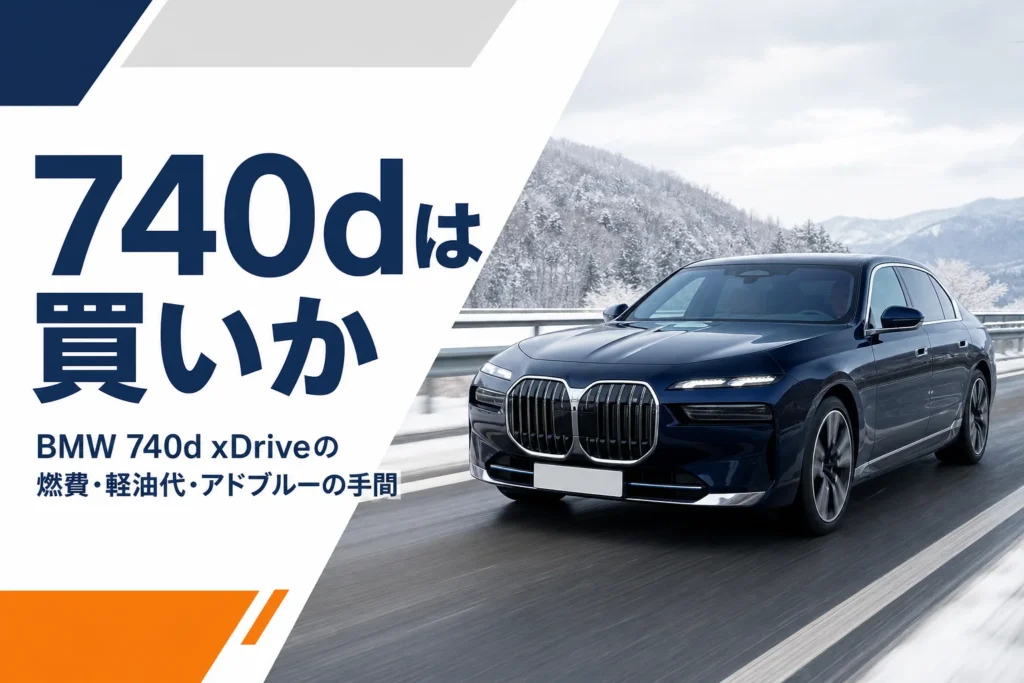 BMW 740d xDriveのディーゼルが買いかを解説する記事のアイキャッチ