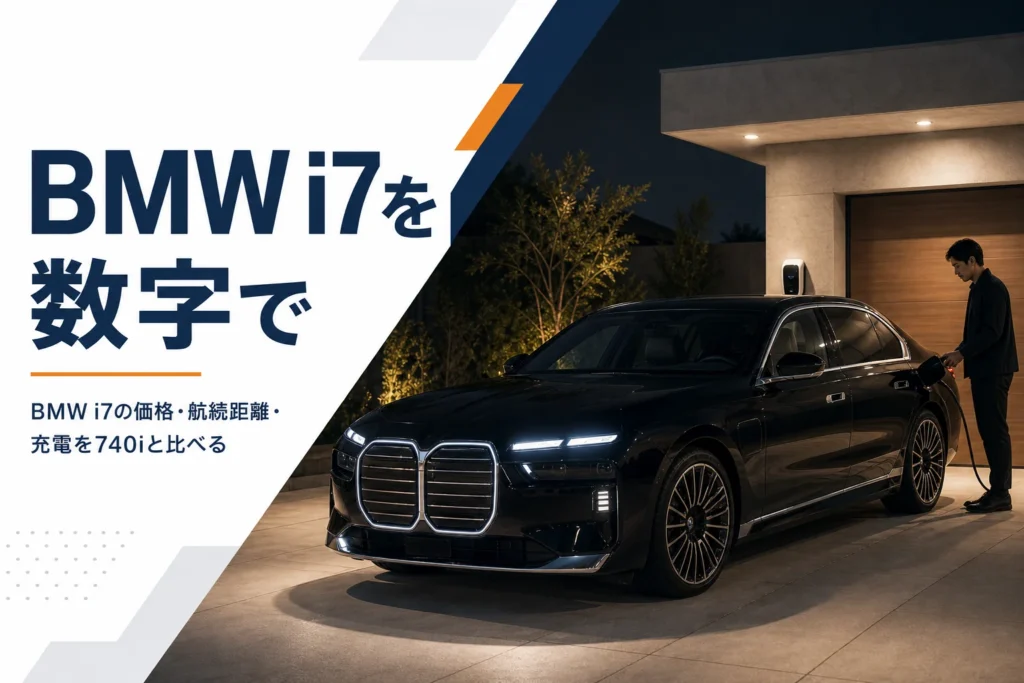 BMW i7の価格と航続距離、充電を解説する記事のアイキャッチ